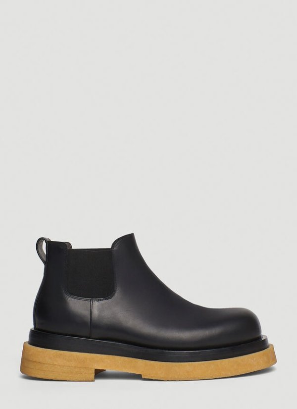 Lug Ankle Boots in Black