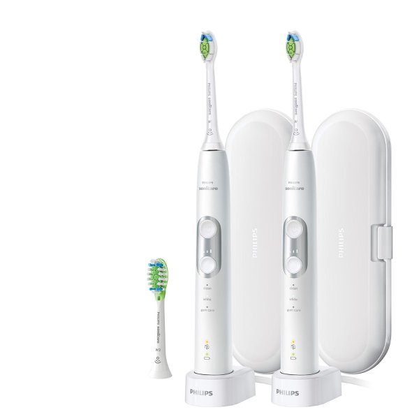Philips Sonicare ProtectiveClean 6100 Whitening Electric Rechargeable Toothbrush, White (2 pk.)