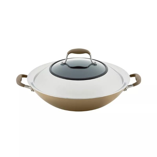 Advanced Home Hard-Anodized 14" Nonstick Wok with Side Handles