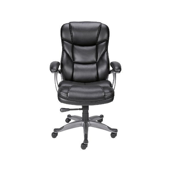 Osgood High-Back Bonded Leather Manager Chair, Black (21076)