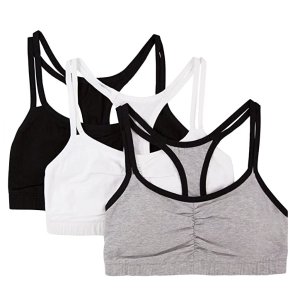 Fruit of the Loom womens Spaghetti strap Pullover Sports Bra, 3-Pack
