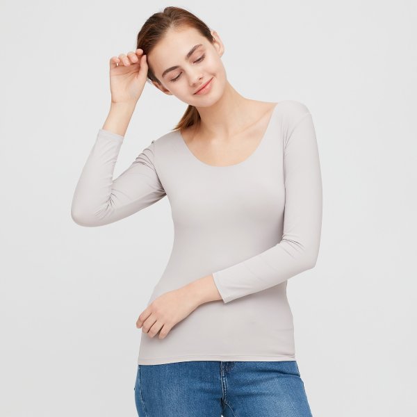WOMEN AIRism UV PROTECTION SCOOP NECK LONG-SLEEVE T-SHIRT