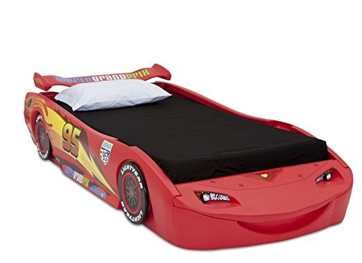 Cars Lightning Mcqueen Twin Bed with Lights, Disney/Pixar Cars
