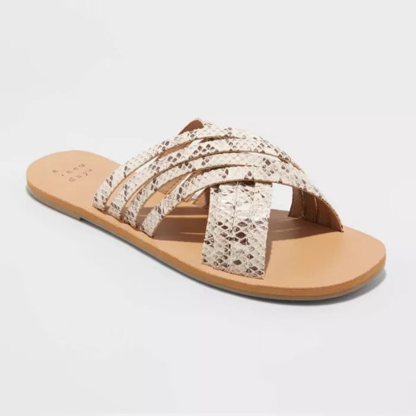 Women's Laila Crossband Strappy Slide Sandals - A New Day™