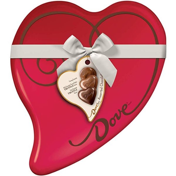 Valentine's Assorted Chocolate Candy Heart Gift Box 9.82-Ounce 24-Piece Tin