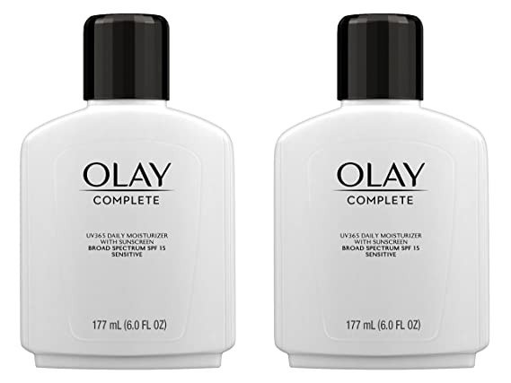 Face Moisturizer by Olay Complete Lotion All Day Moisturizer with SPF 15 for Sensitive Skin, 6.0 fl oz (Pack of 2)