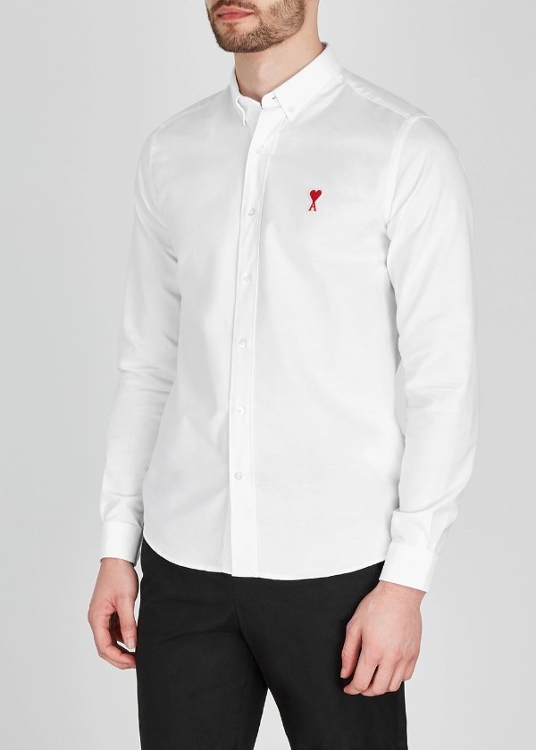 White pique cotton shirt