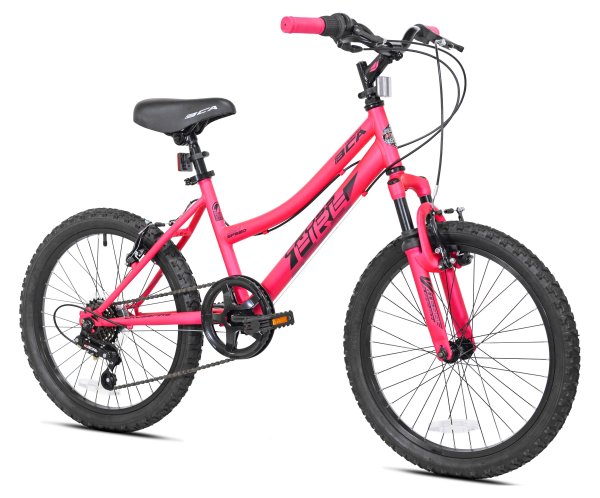 BCA 20" Crossfire 6-Speed Girl's Mountain Bike, Pink/Black