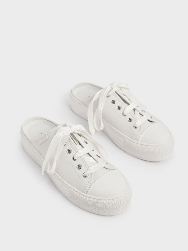 White Slip-On Sneakers | CHARLES &amp; KEITH
