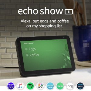Echo Show 8 -- HD smart display with Alexa – stay connected with video calling