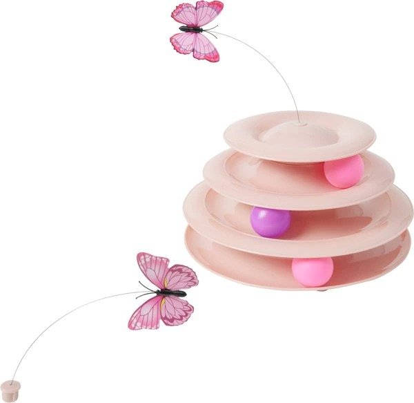 Butterfly Cat Tracks Cat Toy, Pink - Chewy.com