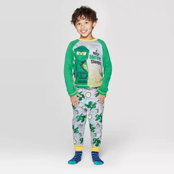 Toddler Boys' 2pc LEGO Ninja Go Pajama Set - Green