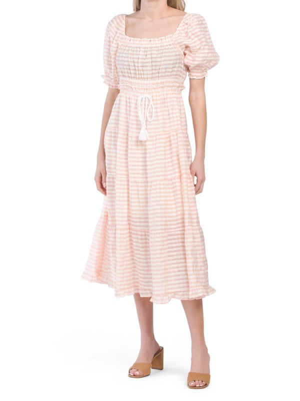 Striped Poplin Midi Dress | Casual Dresses | Marshalls