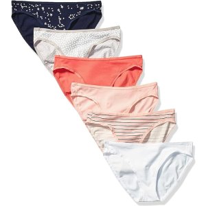 均$0.7/条Amazon Essentials 女士95%棉内裤6条