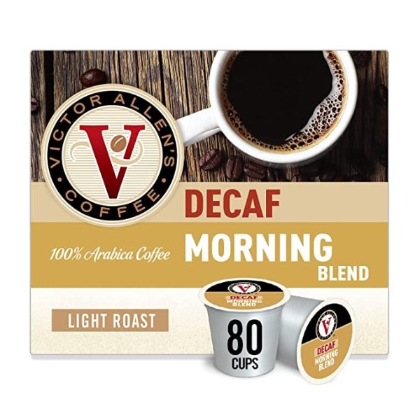 Coffee Decaf Morning Blend, Light Roast, 80 Count, Single Serve Coffee Pods for Keurig K-Cup Brewers