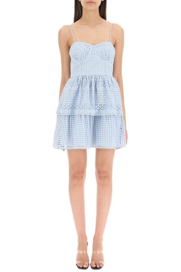 Tiered Broderie Anglaise Midi Dress