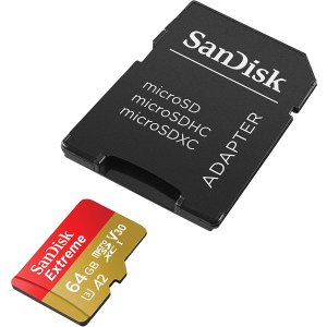 SanDisk 64GB U3 A2 Extreme microSD UHS-I Card