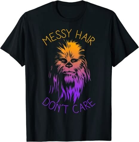 Chewbacca Messy Hair Don't Care Graphic T-Shirt T-Shirt