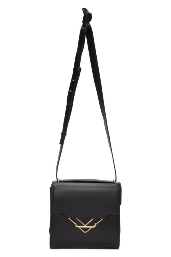 Black V-Frame Flap Bag