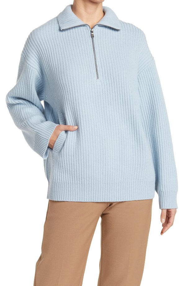 Bowee Half Zip Wool & Cashmere Pullover
