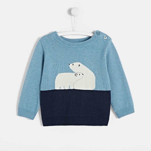 Toddler boy Intarsia bear sweater