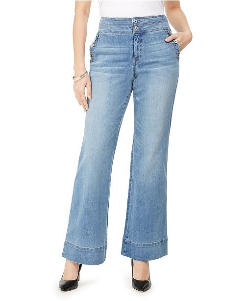 INC Curvy Wide-Leg Sailor Trouser Jeans, Created for Macy's