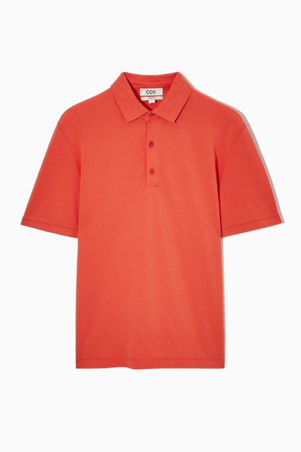 REGULAR-FIT PIQUE POLO SHIRT - ORANGE - Polo Shirts - COS