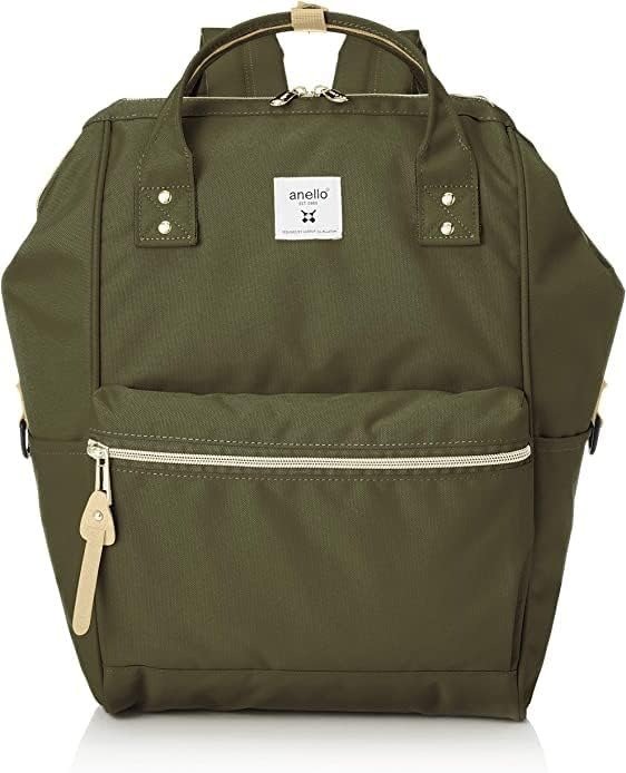 Anero ATB0193Z Backpack with Clasp, (R), A4 Base, Water Repellent, Multiple Storage, PC Storage, Olive