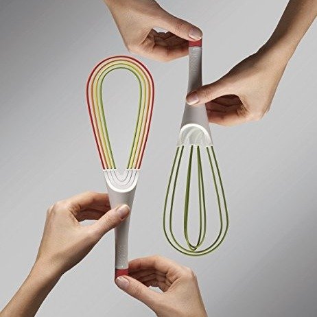 20073 Twist Whisk 2-in-1 Balloon and Flat Whisk Silicone Coated Steel Wire, 11.5-Inch, Multicolored