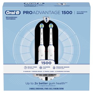 Oral-B ProAdvantage 1500 Electric Rechargeable Toothbrush, Powered by Braun (2 pk.)