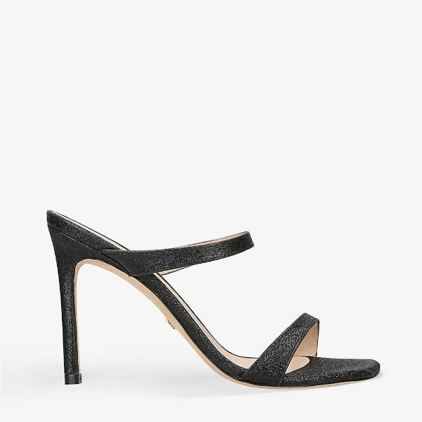 Aleena glitter-strap leather heeled sandals