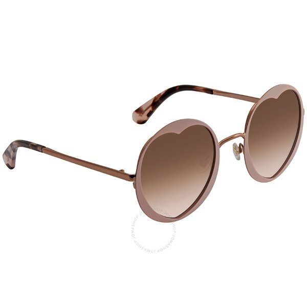 Brown Pink Shaded Round Ladies Sunglasses