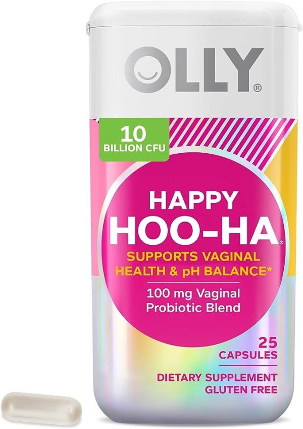 Happy Hoo-Ha Capsules, Probiotic for Women, Vaginal Health and pH Balance, 10 Billion CFU, Gluten Free - 25 Count