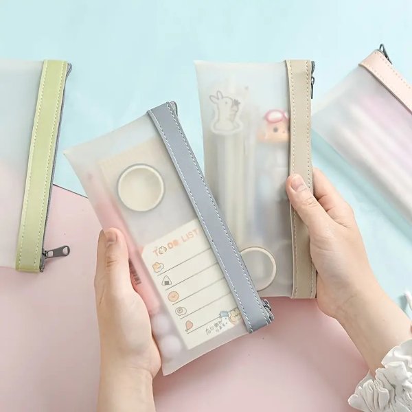 1pc Transparent Pencil Bag Girls Simple Junior High School Ins Large Capacity High School Students Colorful Stationery Bag Stationery Box 7 28 3 93inch 18 5 10cm - Office Products - Temu