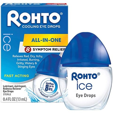 Ice All-in-one, Multi-Symptom Relief Cooling Eye Drops, 0.4 oz, 3Count