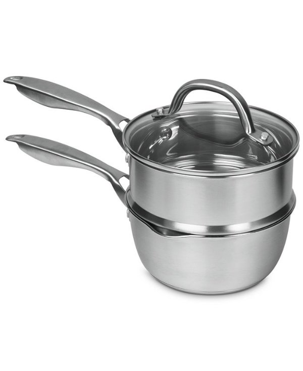 Pro Stainless Steel 2-Qt. Double Boiler with Glass Lid
