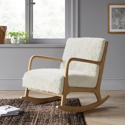 Esters Wood Arm Chair Sherpa White - Project 62&#8482;