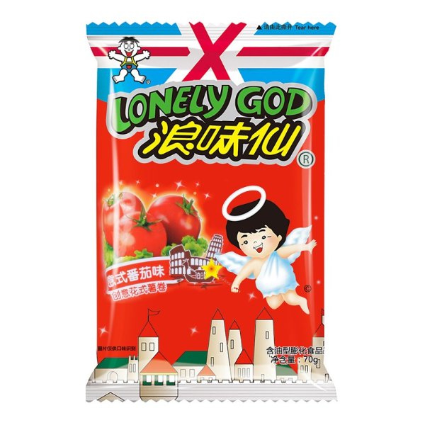 WANT WANT LONELY GOD Tomato Flavor Potato Twists 70g