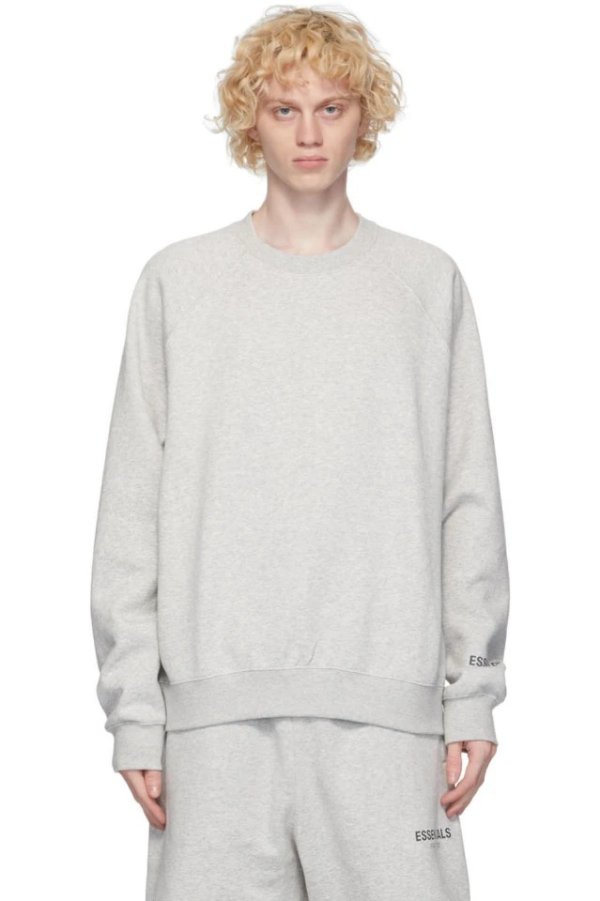 Grey Fleece Crewneck Sweatshirt