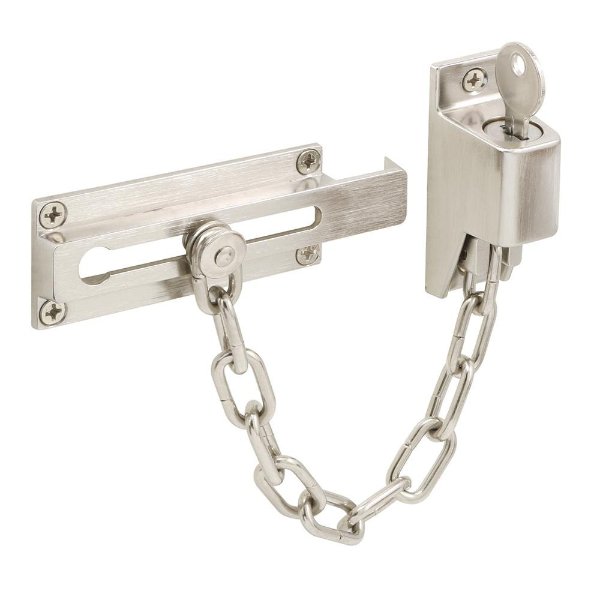 Satin Nickel Keyed Chain Door Guard