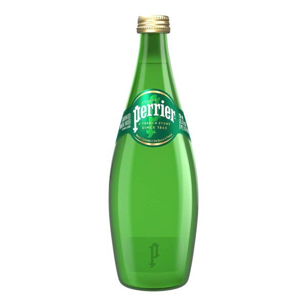 Perrier 天然气泡矿泉水玻璃装 25.3oz 6瓶