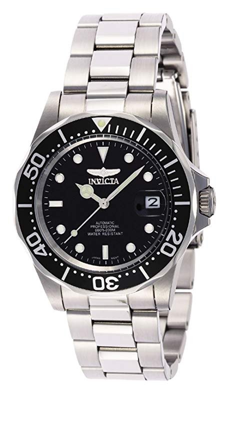 Men's 8926 Pro Diver Collection Automatic Watch, Silver-Tone/Black Dial/Half Open Back