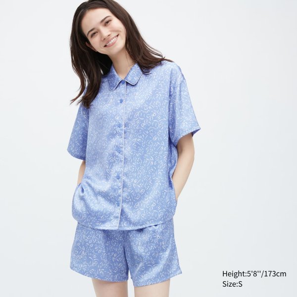 Satin Short-Sleeve Pajamas