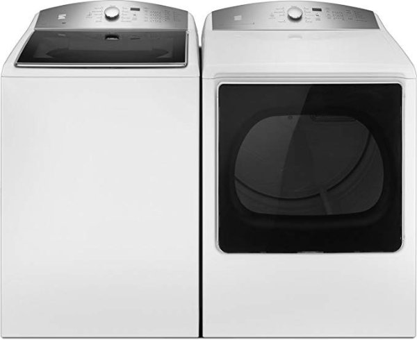 5.3 cu. ft. Top-Load Washer & Electric Dryer Bundle in White, includes delivery and hookup
