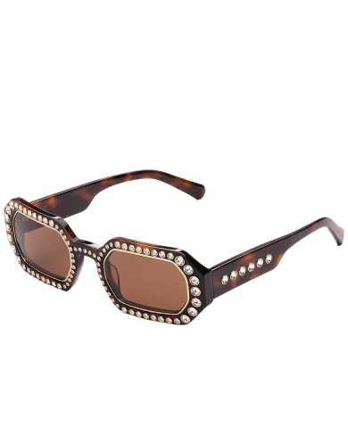 Swarovski Women's Brown Rectangular Sunglasses SKU: 5627866