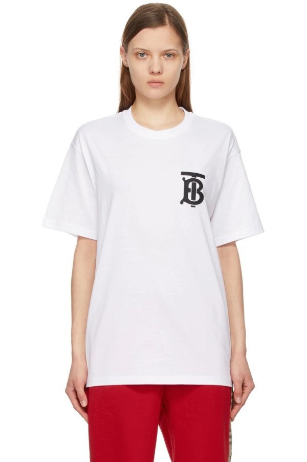 White Monogram Emerson T-Shirt