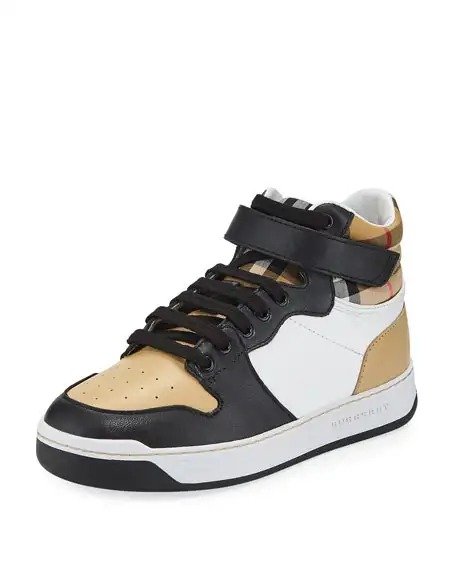 Duke Leather Colorblock & Check High-Top Sneaker, Toddler/Kids