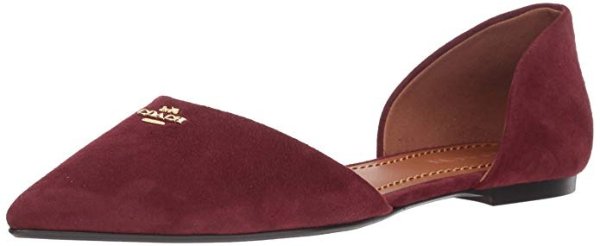 Womens Suede Pointy Toe Flat