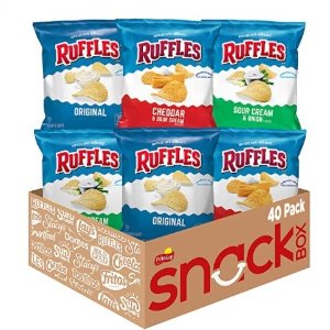 Ruffles Potato Chips Variety Pack, 40 Count 1oz