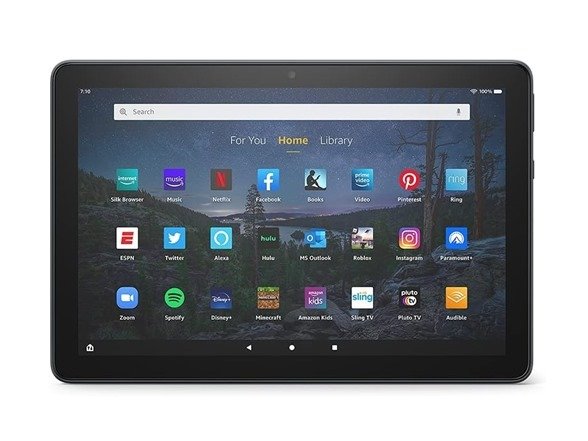 Fire HD 10 Plus tablet, 10.1", 1080p Full HD, 64 GB, (2021 release), Slate, with lockscreen ads